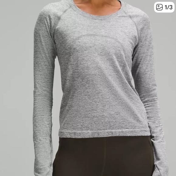 Lululemon Swiftly Tech 2.0 Long Sleeve Waist Length Gray - Picture 1 of 5